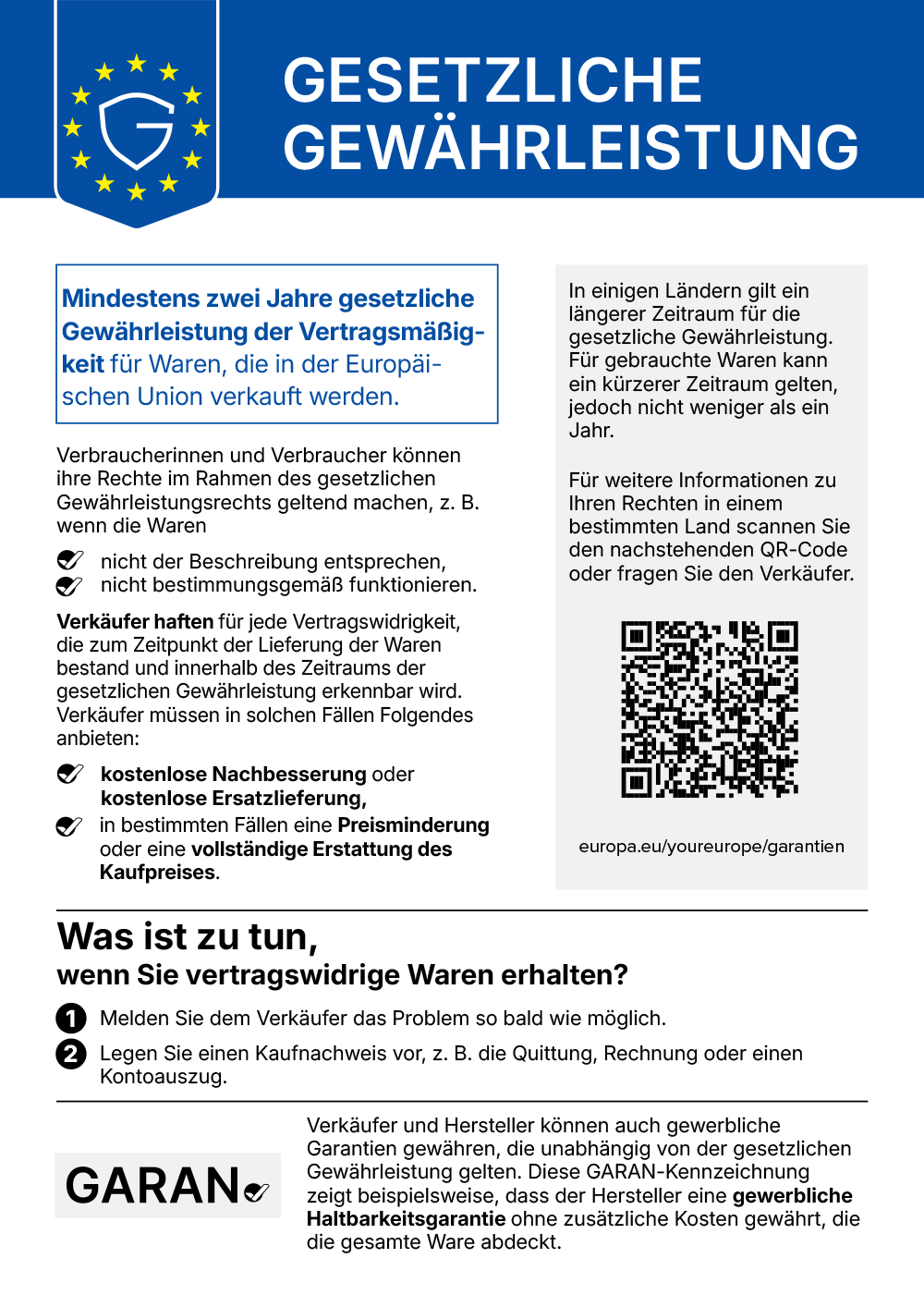 Gewährleistungslabel